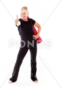 Model isolated positive attitude thumbs up Stock Photos