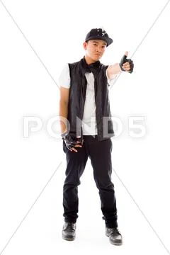 Model isolated positive attitude thumbs up Stock Photos