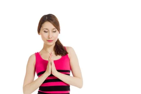 Model isolated praying Stock Photos