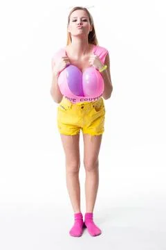 Model isolated with a secret Foto stock