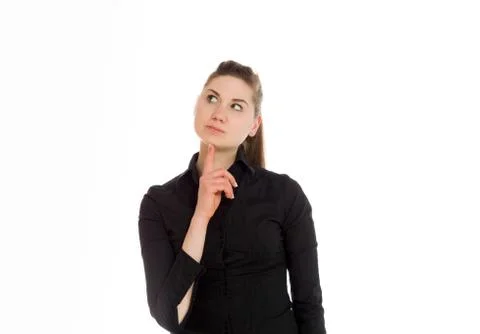 Model isolated thinking looking up Stock Photos