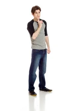 Model isolated thinking looking up Stock Photos