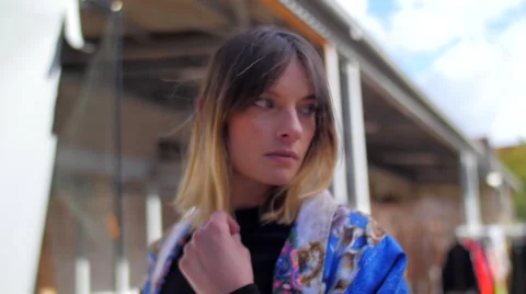 Model with Japanese bluse posing during photo session Video stock 59736460