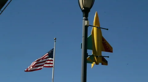 Model jet  with flag flying 動画素材 872219