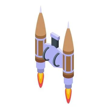 Model jet pack icon isometric vector. Fire rocket Stock Illustration