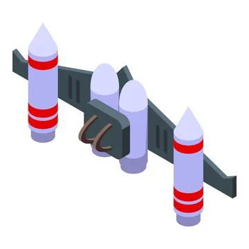 Model jetpack icon isometric vector. Fire jet Stock Illustration