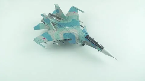 A Model Kit Of The Russian Su-30 Multirole Fighter Jet. Stock Footage 341096143