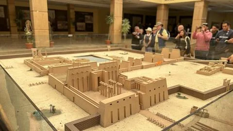 Model layout of Karnak Temple complex in Luxor, Egypt Stock Photos
