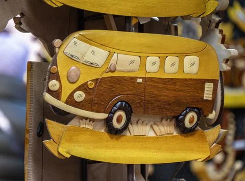Model of the legendary VW Type 1 transporter Stock Photos