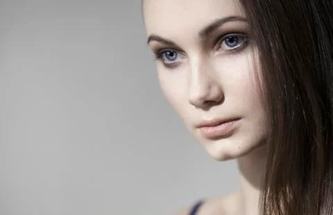 Model looking aside closeup Stock Photos