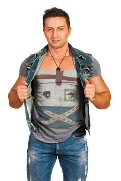 Model man with tshirt Foto stock