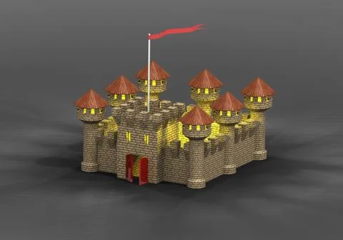 Model of medieval castle Stock Illustration