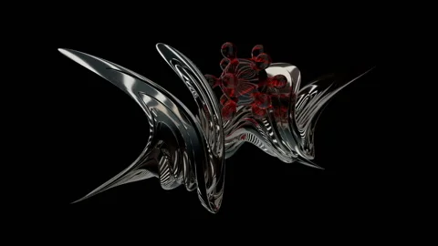Model of metal, metallic technologies and industrial metal, reflecting light Stock Footage 114805084