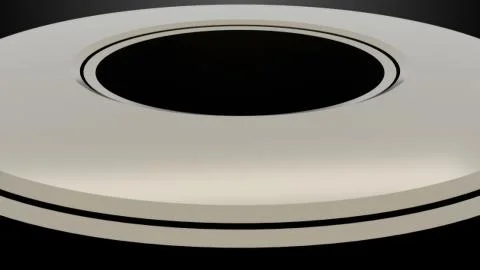 Model of metal wheels in space, 3d render background, computer generating Stock Illustration
