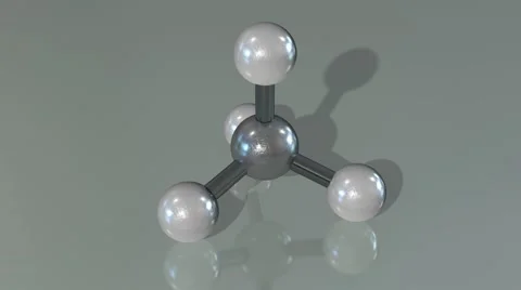 The Model of the Methane Molecule on Gray Background Video stock 56343287