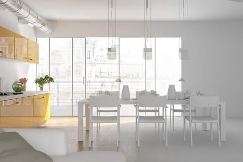 Model of modern interior design living room Stock Illustration