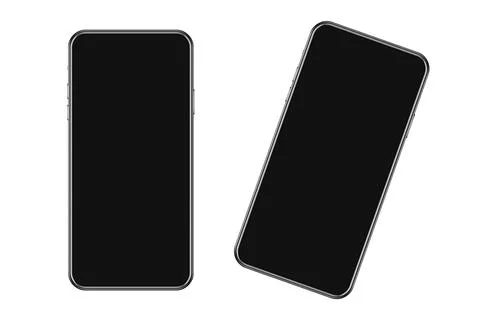 Model of a modern smartphone with a black screen for hand holding. Stock Illustration