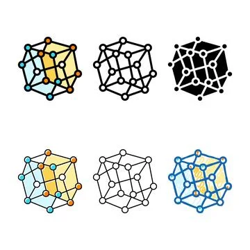 Model molecular structure color range icon vector Stock Illustration