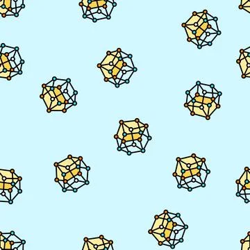 Model molecular structure vector seamless pattern Illustrazione stock