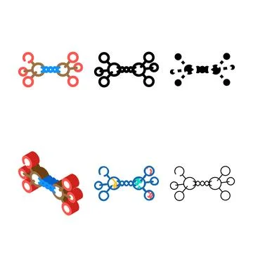 Model molecular variants structure color icon vector Stock Illustration