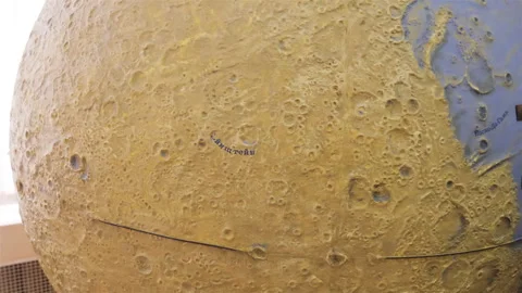 Model Moon Sits On Display In Space Agency Museum Stock Footage 269320215