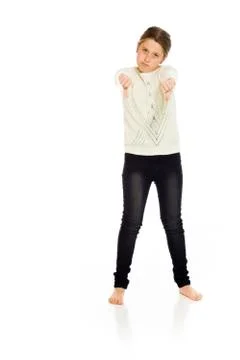 Model negative thumbs down Stock Photos