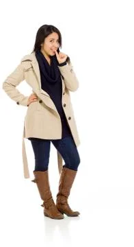 Model nervous biting nails Stock Photos