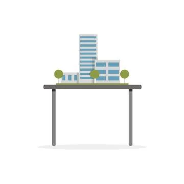 Model of new building, modern architecture vector Illustration on a white Ilustración de archivo