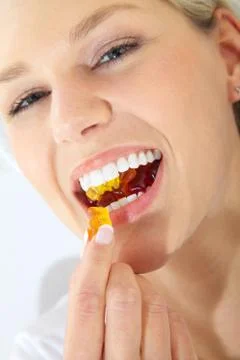 Model with nice teeth Stock Photos
