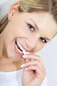 Model with nice teeth Stock Photos