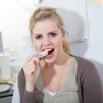 Model with nice teeth Stock Photos