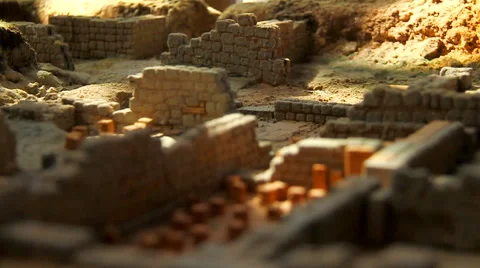 Model of a old romanic city. Stock Footage 63225294