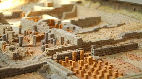 Model of a old romanic city. Stock Footage 63225487