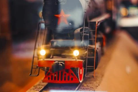 Model of an old toy train for a couple Fotos Stock