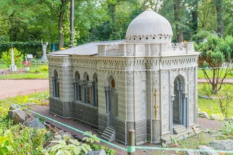 A model of an Ottoman bathhouse hamam with angular structure, multiple wind.. Stock Photos
