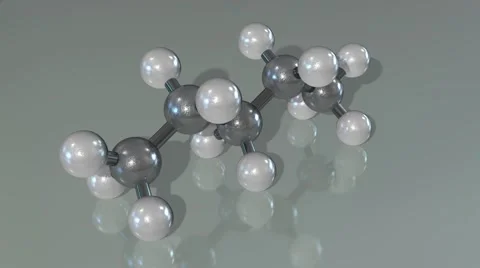 The Model of the Pentane Molecule on Gray Background Video stock 56343422
