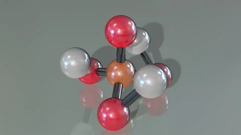 The Model of the Phosphoric Acid Molecule on Gray Background Video stock 61185867