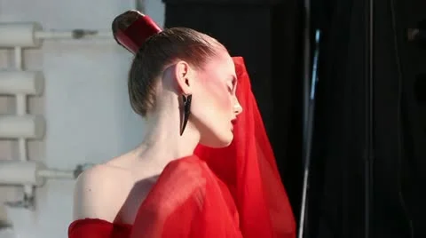 Model at a photo shoot Stock Footage 21863666