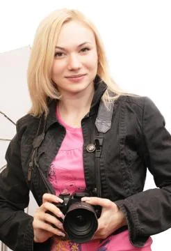 Model  as a photografer Stock Photos