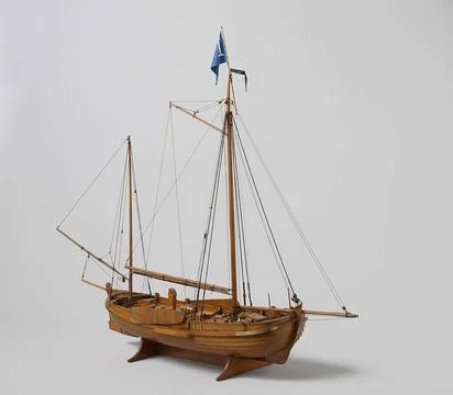 Model of a Pilot Vessel. Witnessed out hollow block model of a two-timed f... Stockfoto's