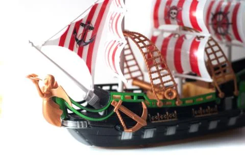 Model pirate ship plastic isolated Foto stock