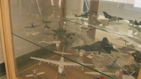 Model Planes and Jets on Display Stock Footage 60847250