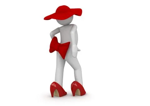 Model on podium (3d characters isolated on white background series) Stock Illustration