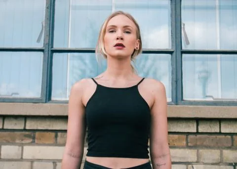 Model poses for the camera Stock Photos