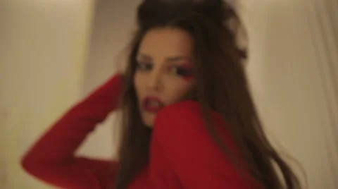 Model Posing And Looking At The Camera Video stock 52006454