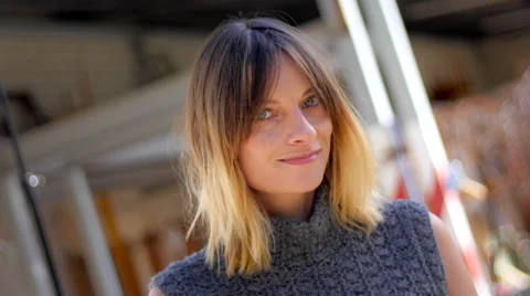 Model posing and looking in camera Stock Footage 59734179