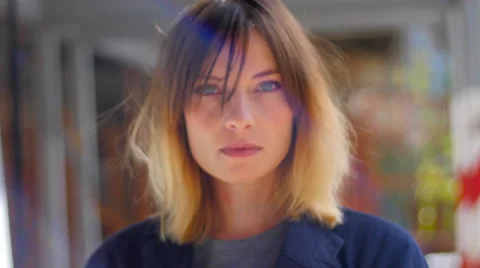 Model posing and smiling in camera 스톡 동영상 59734580