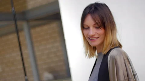 Model posing and smiling in camera 스톡 동영상 59734792