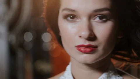 Model Posing For The Camera. Wedding Day. Beautiful Brunette. Vídeos de archivo 108200447