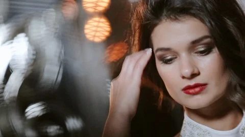 Model Posing For The Camera. Wedding Day. Beautiful Brunette. Video stock 108573777